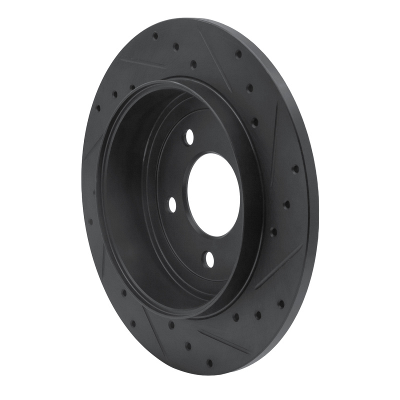 Ford Escape Brake Rotor (1) - Rear Left - R1 Concepts - Drilled & Slotted - Black - `05-`08